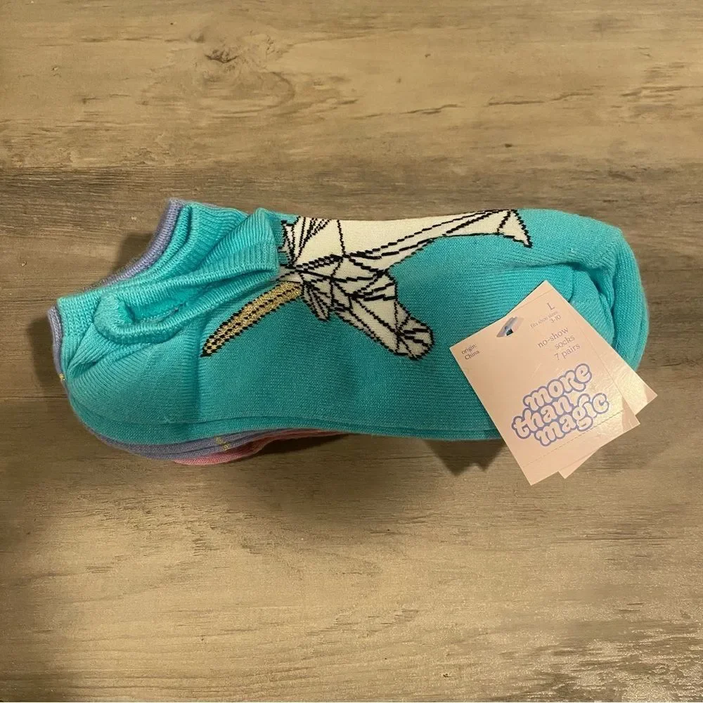 Unicorn socks size 3-10 multi pack 7 pairs‎